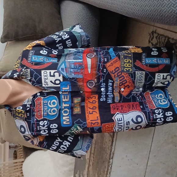 🔥🔥🔥Route 66 Scenic highway landmarks Hawaiian style shirt 2XL catch the waves - Picture 1 of 12